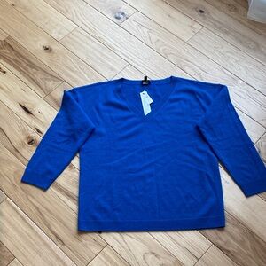 Talbots Blue Cashmere V-Neck Sweater